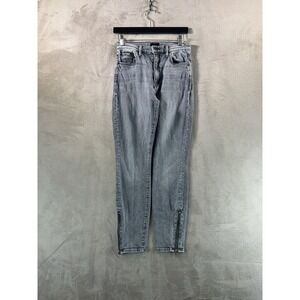 MOTHER The Swoosher Ankle Zip Jeans Womens Size 27x27 Gray Static Denim